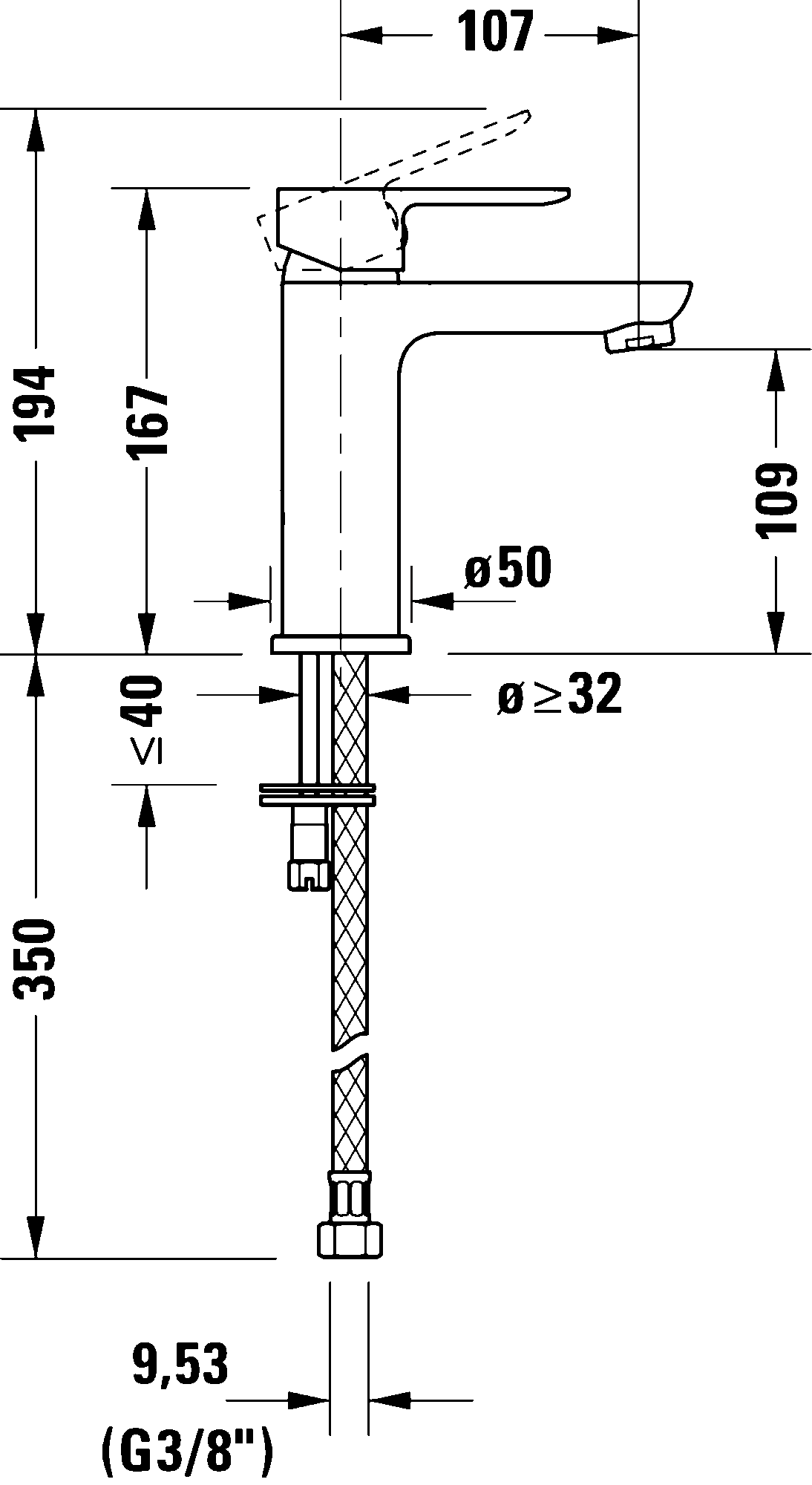 Single lever basin mixer M FreshStart and MinusFlow, DC1023002