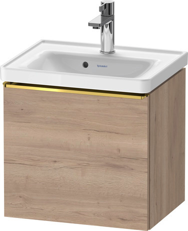 Vanity unit wall-mounted, DE4248034550000 Marbled Oak Matt, Decor, Handle Gold