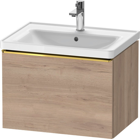 Vanity unit wall-mounted, DE4254034550000 Marbled Oak Matt, Decor, Handle Gold