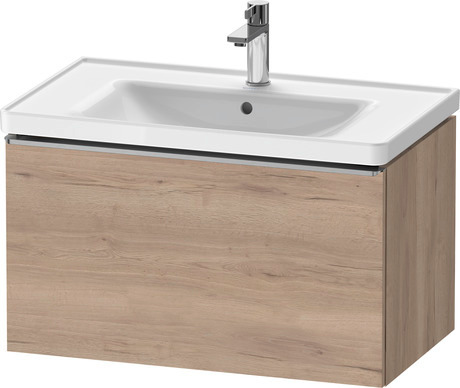 Vanity unit wall-mounted, DE4255070550000 Marbled Oak Matt, Decor, Handle Stainless steel