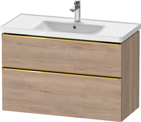 Vanity unit wall-mounted, DE4356034550000 Marbled Oak Matt, Decor, Handle Gold