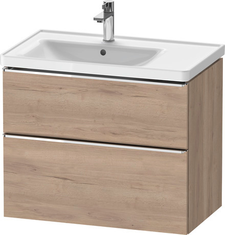 Vanity unit wall-mounted, DE4357010550000 Marbled Oak Matt, Decor, Handle Chrome