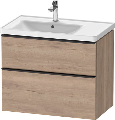 Vanity unit wall-mounted, DE43570BD550000 Marbled Oak Matt, Decor, Handle Diamond black