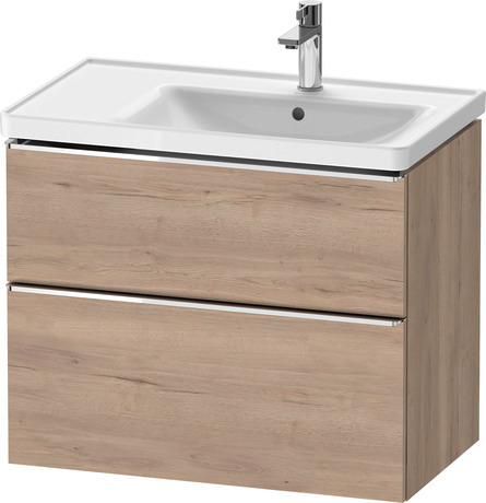 Vanity unit wall-mounted, DE4358010550000 Marbled Oak Matt, Decor, Handle Chrome