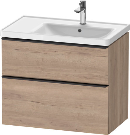 Vanity unit wall-mounted, DE43580BD550000 Marbled Oak Matt, Decor, Handle Diamond black