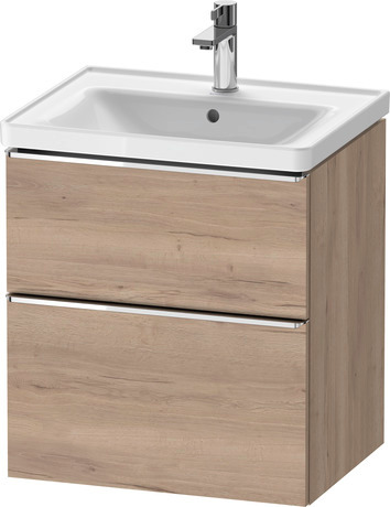 Vanity unit wall-mounted, DE4359010550000 Marbled Oak Matt, Decor, Handle Chrome