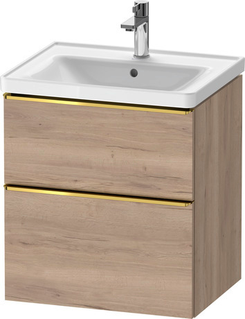 Vanity unit wall-mounted, DE4359034550000 Marbled Oak Matt, Decor, Handle Gold