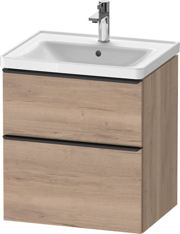 Vanity unit wall-mounted, DE43590BD550000 Marbled Oak Matt, Decor, Handle Diamond black