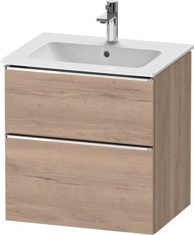 Vanity unit wall-mounted, DE4361010550000 Marbled Oak Matt, Decor, Handle Chrome