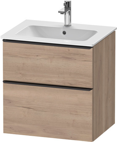 Vanity unit wall-mounted, DE43610BD550000 Marbled Oak Matt, Decor, Handle Diamond black