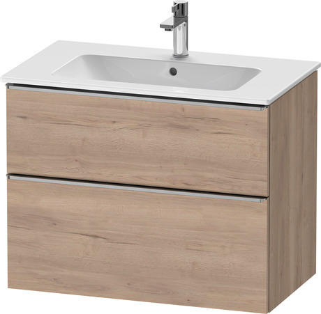 Vanity unit wall-mounted, DE4362070550000 Marbled Oak Matt, Decor, Handle Stainless steel