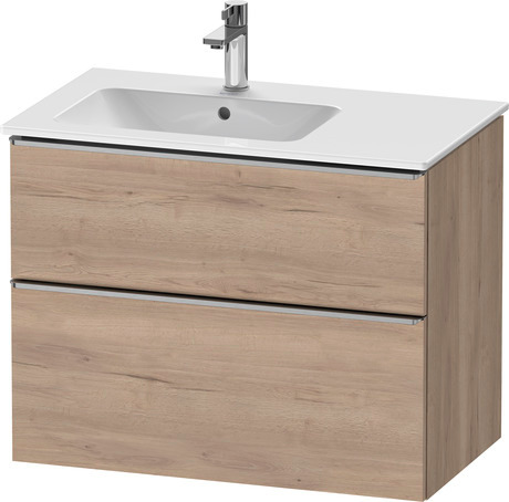 Vanity unit wall-mounted, DE4366070550000 Marbled Oak Matt, Decor, Handle Stainless steel