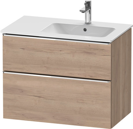 Vanity unit wall-mounted, DE4367010550000 Marbled Oak Matt, Decor, Handle Chrome