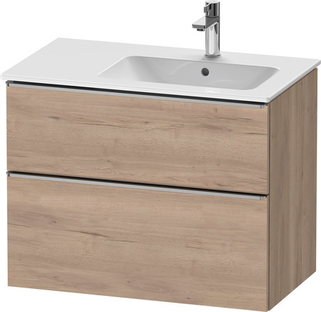 Vanity unit wall-mounted, DE4367070550000 Marbled Oak Matt, Decor, Handle Stainless steel