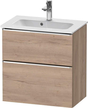 Vanity unit wall-mounted, DE4368010550000 Marbled Oak Matt, Decor, Handle Chrome