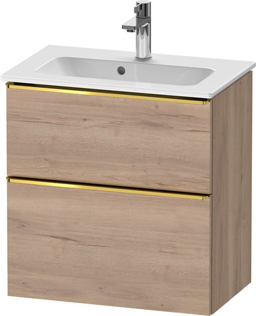 Vanity unit wall-mounted, DE4368034550000 Marbled Oak Matt, Decor, Handle Gold