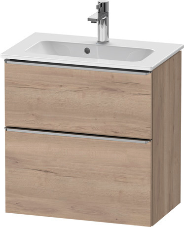 Vanity unit wall-mounted, DE4368070550000 Marbled Oak Matt, Decor, Handle Stainless steel