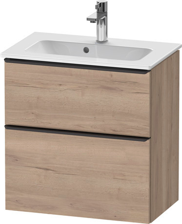 Vanity unit wall-mounted, DE43680BD550000 Marbled Oak Matt, Decor, Handle Diamond black