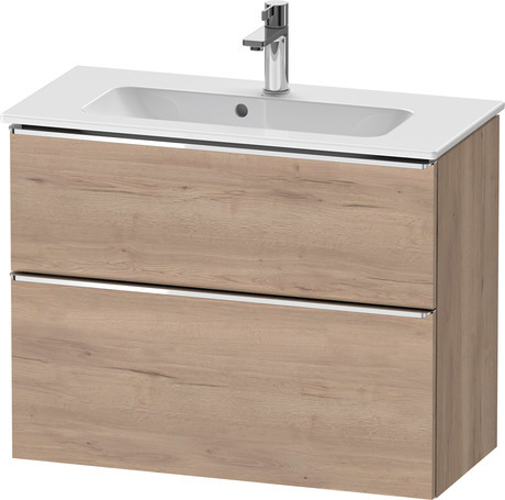 Vanity unit wall-mounted, DE4369010550000 Marbled Oak Matt, Decor, Handle Chrome