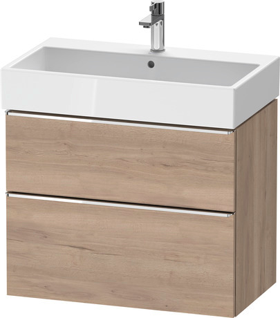 Vanity unit wall-mounted, DE4373010550000 Marbled Oak Matt, Decor, Handle Chrome