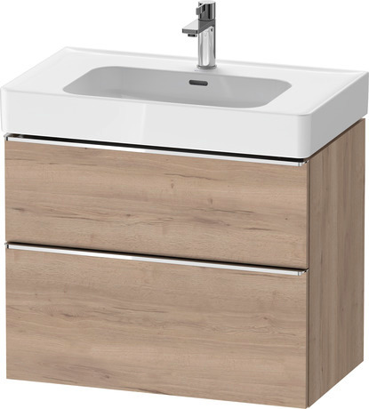 Vanity unit wall-mounted, DE4377010550000 Marbled Oak Matt, Decor, Handle Chrome