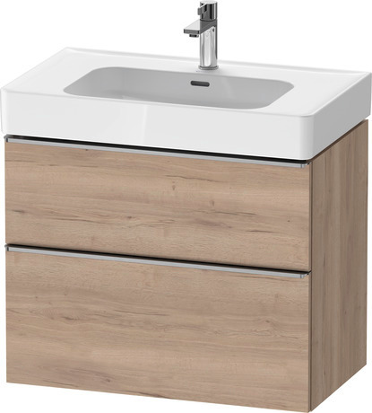 Vanity unit wall-mounted, DE4377070550000 Marbled Oak Matt, Decor, Handle Stainless steel