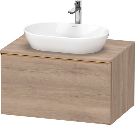 Console vanity unit wall-mounted, DE4947004550000 Marbled Oak Matt, Decor, Handle Bronze