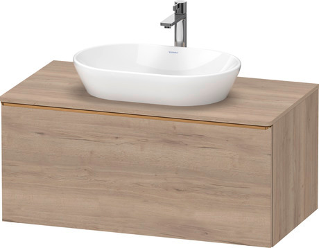 Console vanity unit wall-mounted, DE4948004550000 Marbled Oak Matt, Decor, Handle Bronze