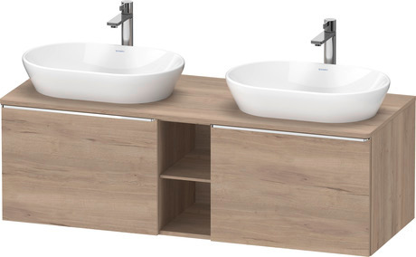 Console vanity unit wall-mounted, DE4950B10550000 Marbled Oak Matt, Decor, Handle Chrome