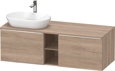 Console vanity unit wall-mounted, DE4950L10550000 Marbled Oak Matt, Decor, Handle Chrome