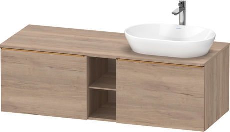 Console vanity unit wall-mounted, DE4950R04550000 Marbled Oak Matt, Decor, Handle Bronze