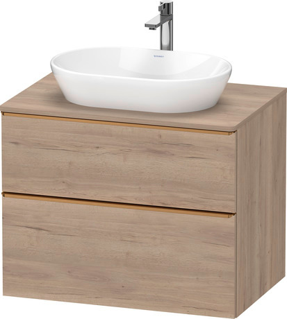 Console vanity unit wall-mounted, DE4967004550000 Marbled Oak Matt, Decor, Handle Bronze