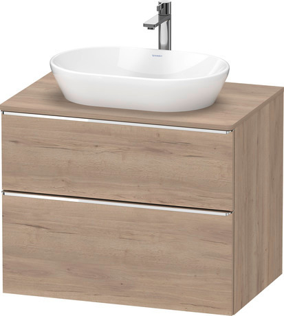 Console vanity unit wall-mounted, DE4967010550000 Marbled Oak Matt, Decor, Handle Chrome