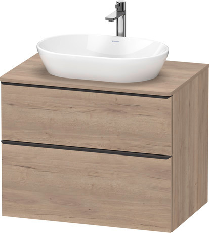 Console vanity unit wall-mounted, DE49670BD550000 Marbled Oak Matt, Decor, Handle Diamond black