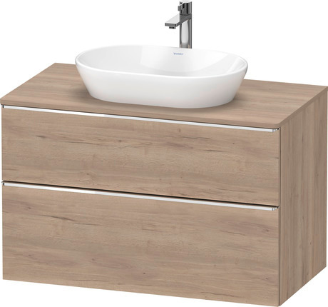 Console vanity unit wall-mounted, DE4968010550000 Marbled Oak Matt, Decor, Handle Chrome