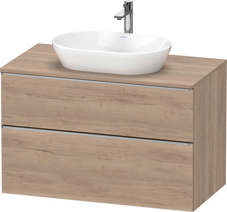 Console vanity unit wall-mounted, DE4968070550000 Marbled Oak Matt, Decor, Handle Stainless steel