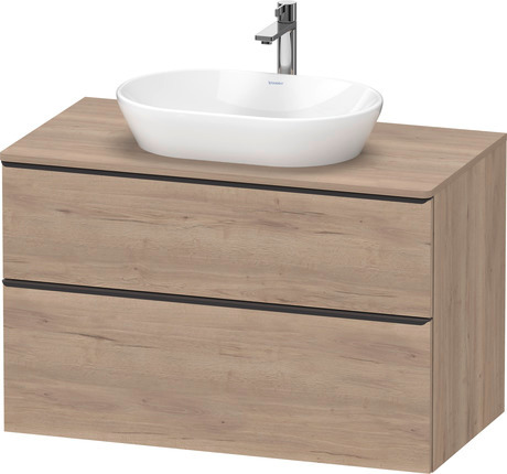 Console vanity unit wall-mounted, DE49680BD550000 Marbled Oak Matt, Decor, Handle Diamond black