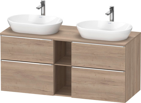 Console vanity unit wall-mounted, DE4970B10550000 Marbled Oak Matt, Decor, Handle Chrome