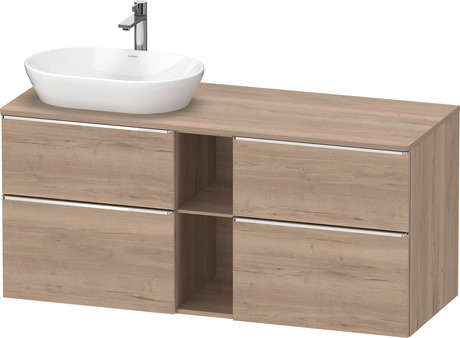 Console vanity unit wall-mounted, DE4970L10550000 Marbled Oak Matt, Decor, Handle Chrome