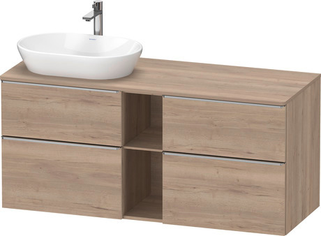 Console vanity unit wall-mounted, DE4970L70550000 Marbled Oak Matt, Decor, Handle Stainless steel