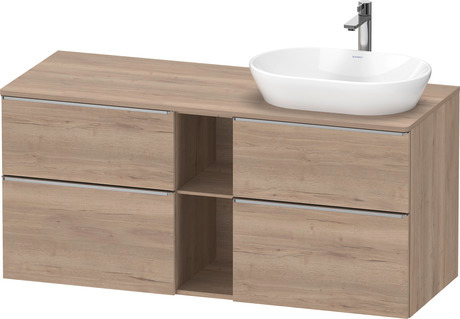 Console vanity unit wall-mounted, DE4970R70550000 Marbled Oak Matt, Decor, Handle Stainless steel