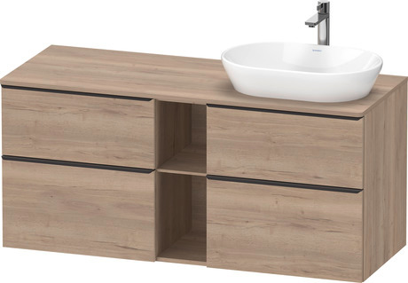 Console vanity unit wall-mounted, DE4970RBD550000 Marbled Oak Matt, Decor, Handle Diamond black