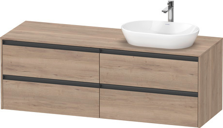 Console vanity unit wall-mounted, K24899R55550000 Marbled Oak Matt, Decor