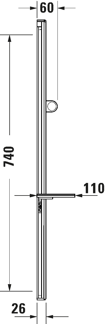 Shower rail with shelf, UV0600015