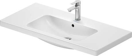 Washbasin, 23991000002 White High Gloss, Tap hole platform: Yes, Number of faucet holes per wash area: 1 Middle, Overflow: Yes