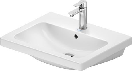 Washbasin, 23996000002 White High Gloss, Tap hole platform: Yes, Number of faucet holes per wash area: 1 Middle, Overflow: Yes