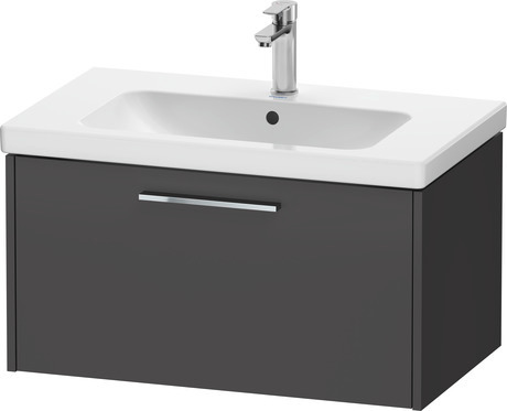 Vanity unit wall-mounted, DC4667010490000 Graphite Matt, Decor, Handle Chrome