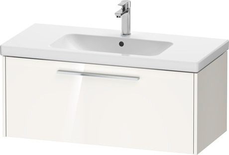 Vanity unit wall-mounted, DC4668010220000 White High Gloss, HPL, Handle Chrome