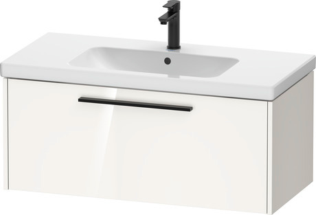 Vanity unit wall-mounted, DC46680BD220000 White High Gloss, HPL, Handle Diamond black