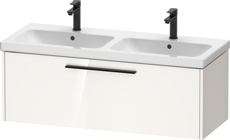 Vanity unit wall-mounted, DC46690BD220000 White High Gloss, HPL, Handle Diamond black